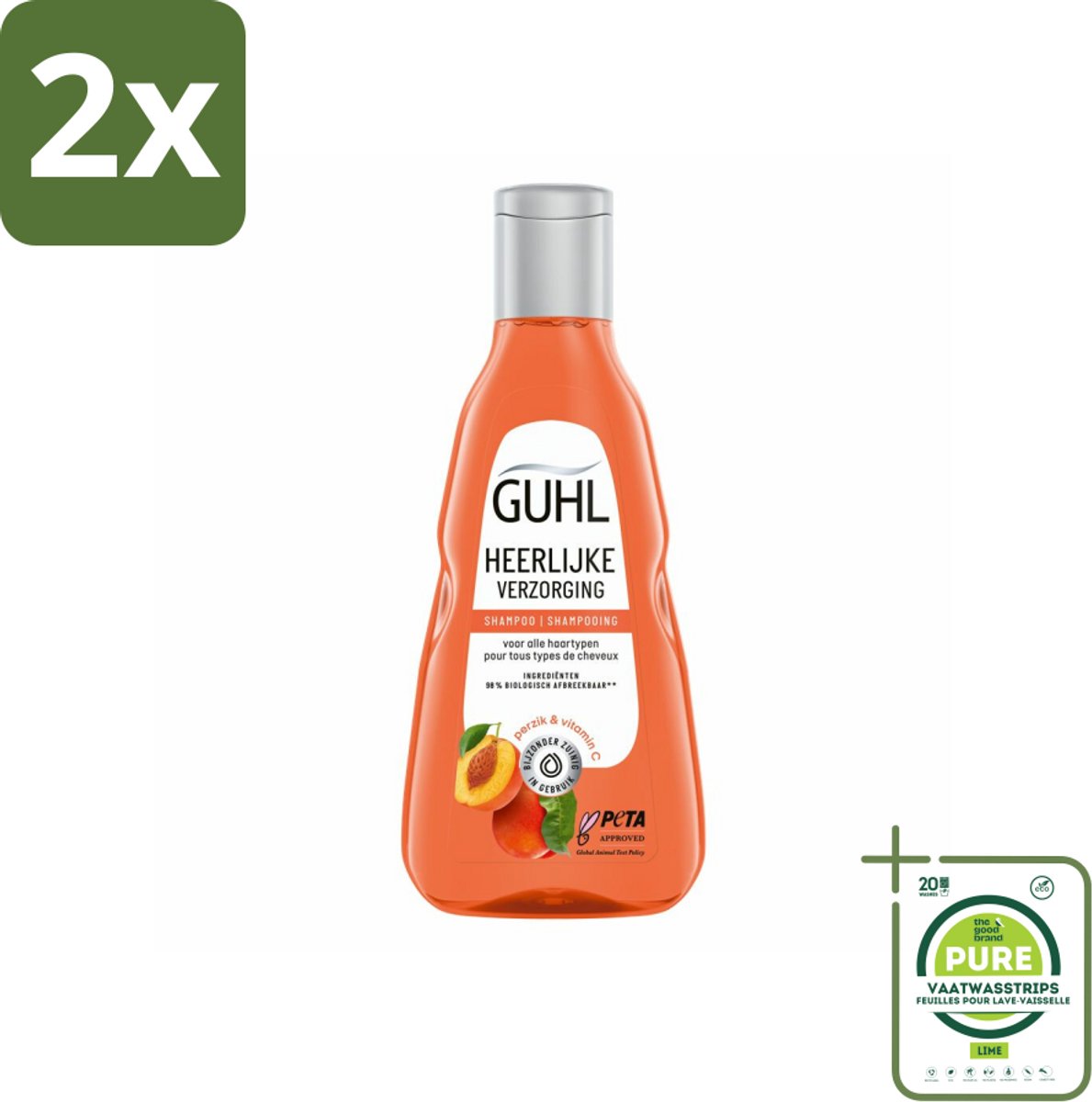 Guhl - Shampoo - Heerlijke Verzorging - 250 ml - Voordeelverpakking - 2 stuks - Haarverzorging - Shampoo