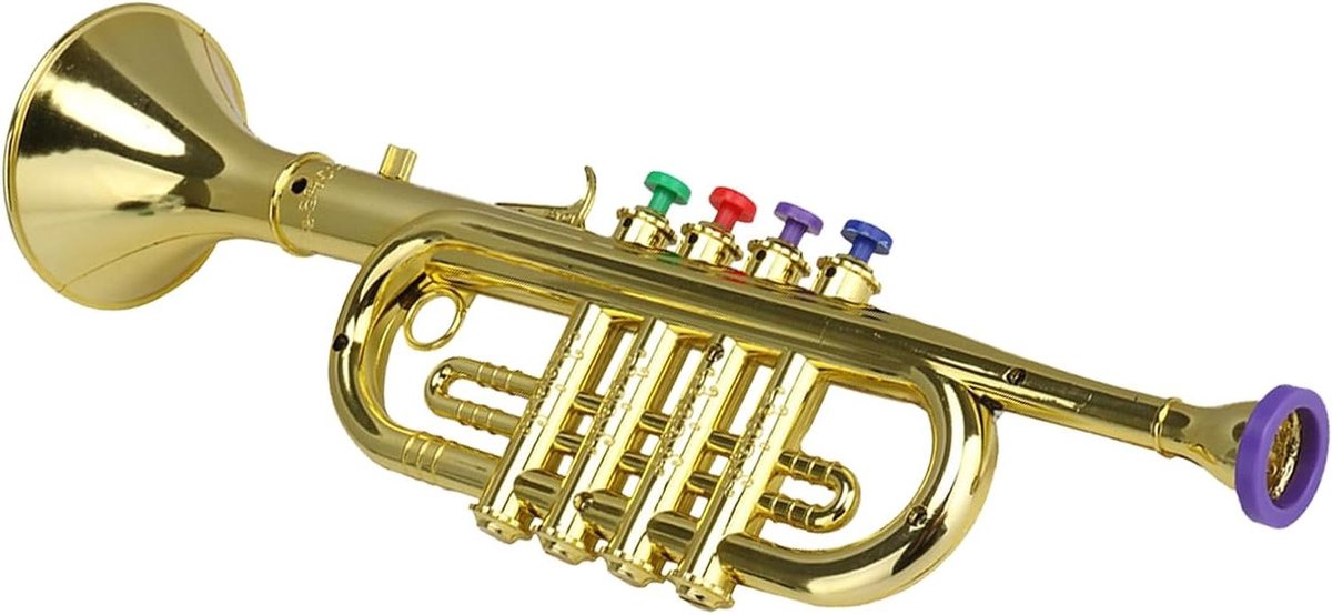 Kinder Trompet - Speelgoed Trompet Plastic - Muziek Leren - Gladde Ronde Randen - 37 x 10 x 9 cm