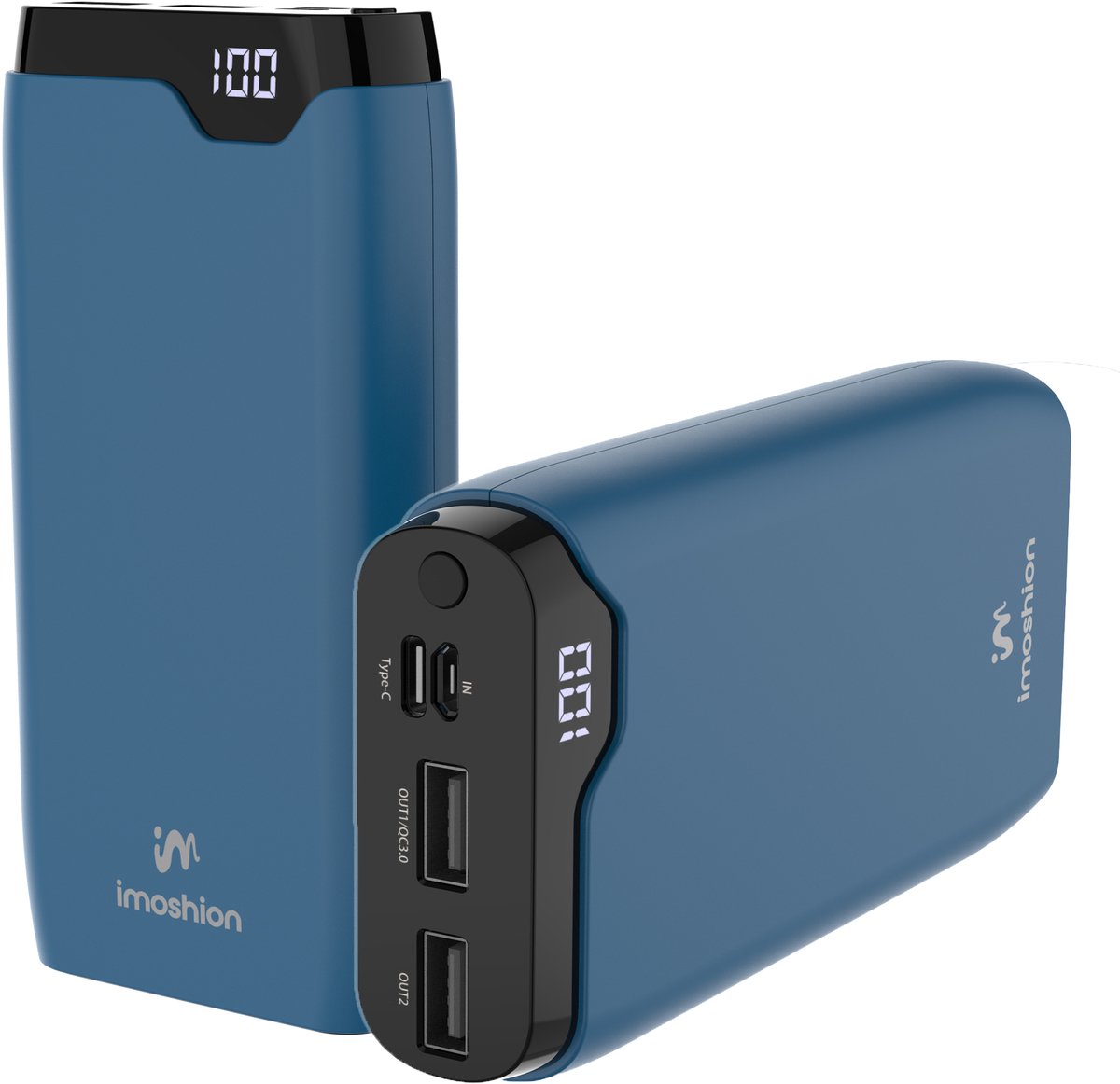 Bol.com imoshion® Powerbank 20000 mAh - 22.5W Snellader - USB C / USB A - LED Display - Powerbanks - Universeel - Noodpakket - B... aanbieding
