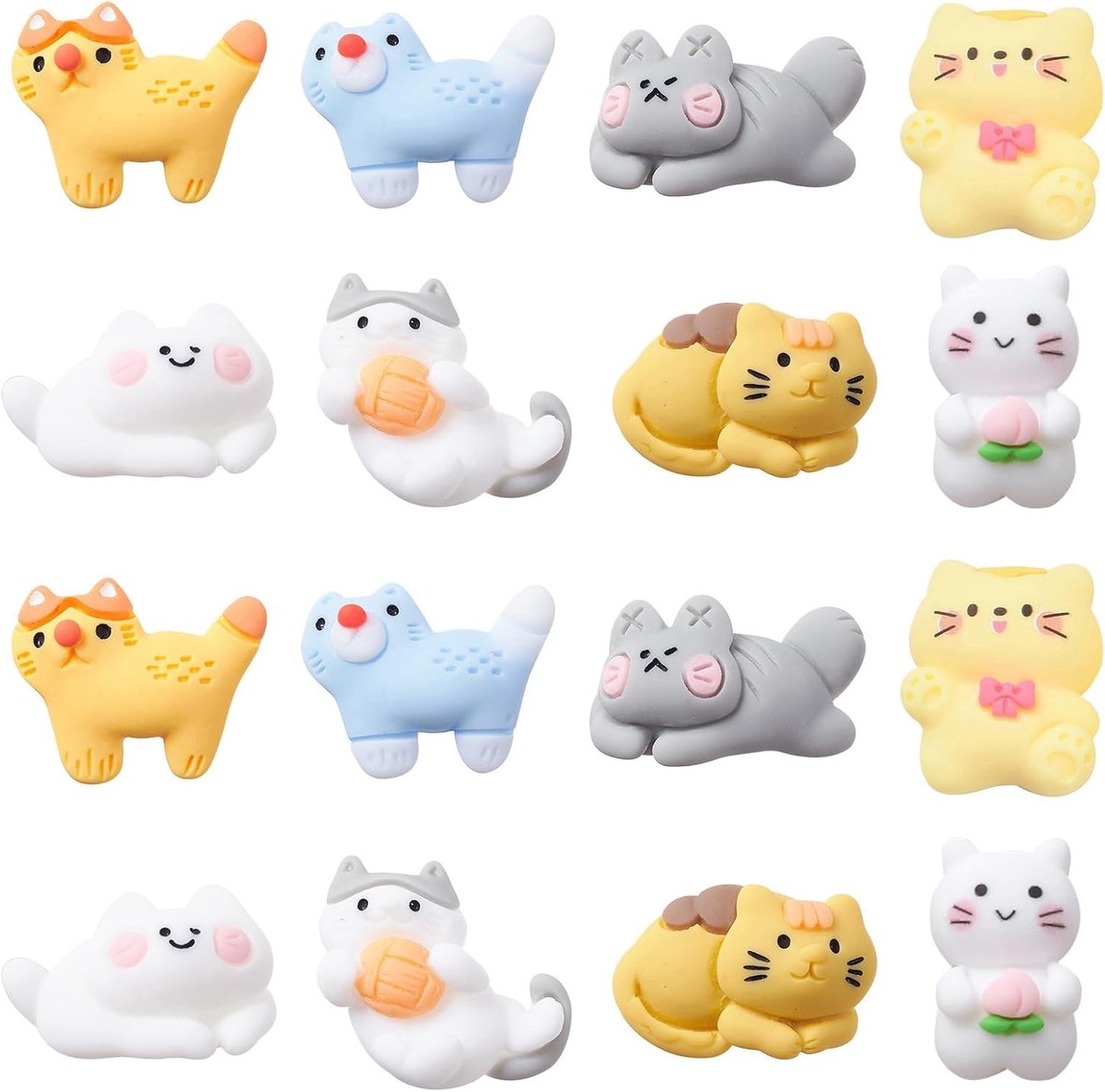 30 Stks Kat Resin Cabochons Huisdier Kat Flatback Slime Charms Schattige Kitten Nagel Charm Cabochons voor Kunstambachten Decoratie Accessoires