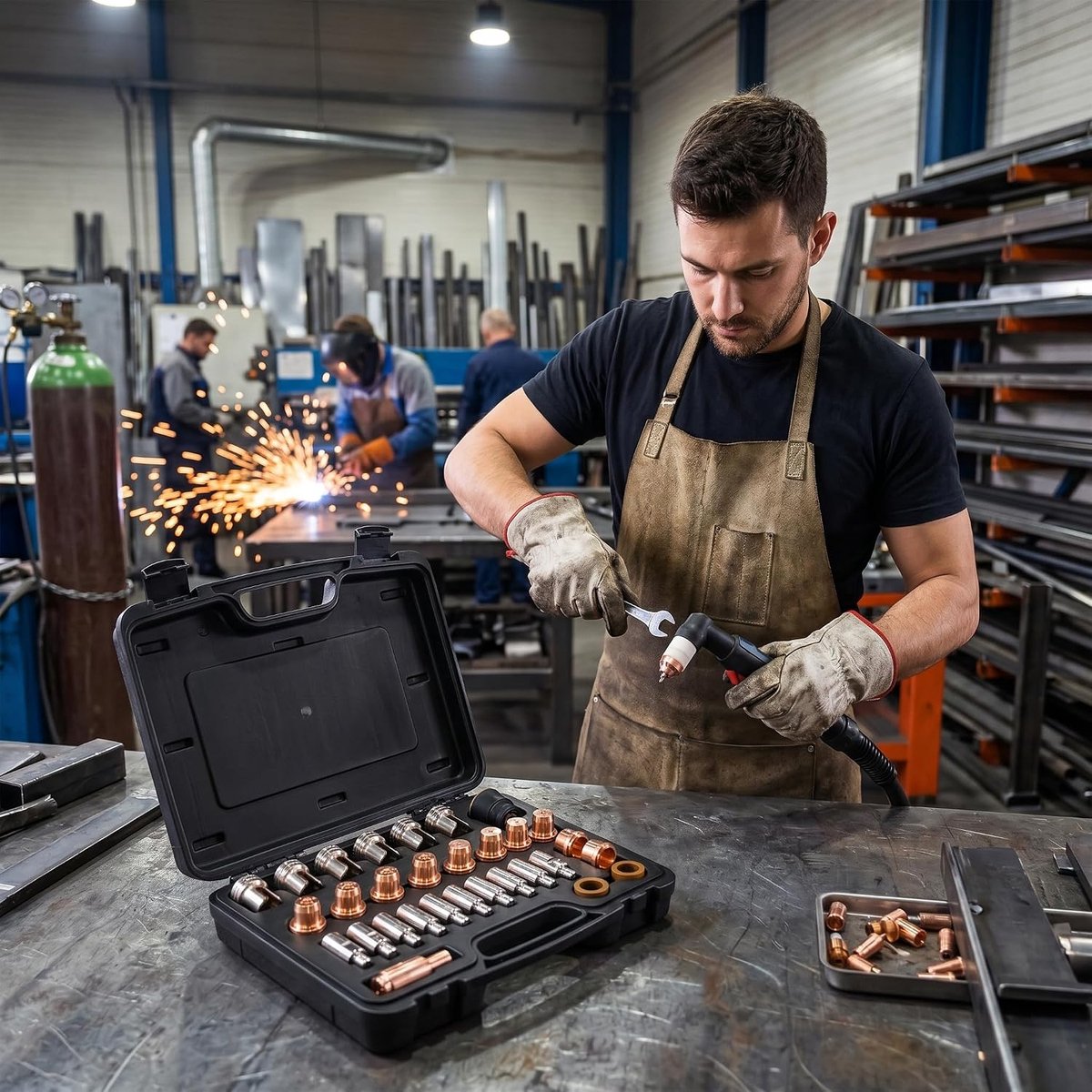 24 Stuks Plasmasnijden Verbruiksartikelen Mondstukken Elektroden Afschermdoppen Wervelringen Afstandhouders Snijmachine voor IPT-60 PT-60 IPT-4