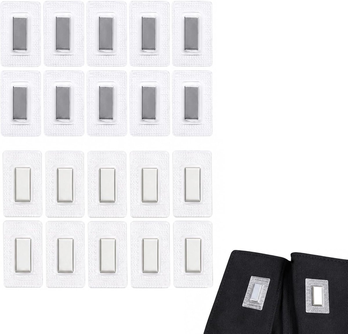 20 stuks verborgen magneten om in te naaien, magneetsluiting, magneetknopen, magneetknopen zonder naaien, magneet om in te naaien, voor gordijnen, kleding, handtassen, lederhandwerk