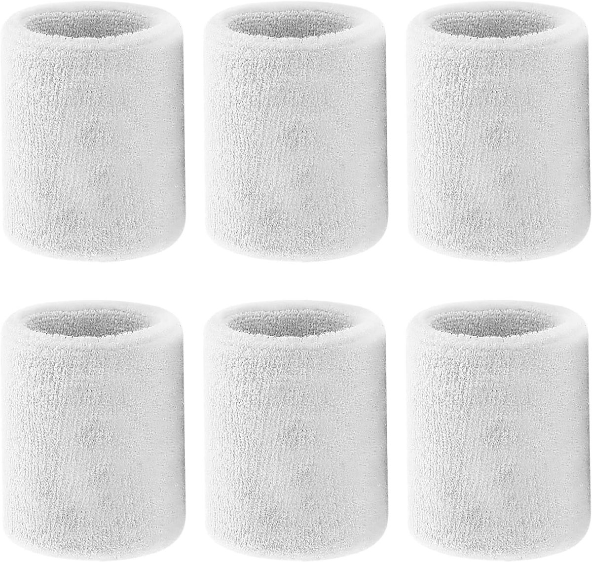 6 stuks zweetbanden sport zweetband kinderen absorberende zweetbanden arm fitness zweetbanden pols zweetband voor sport voetbal basketbal tennis atletiek joggen (wit)