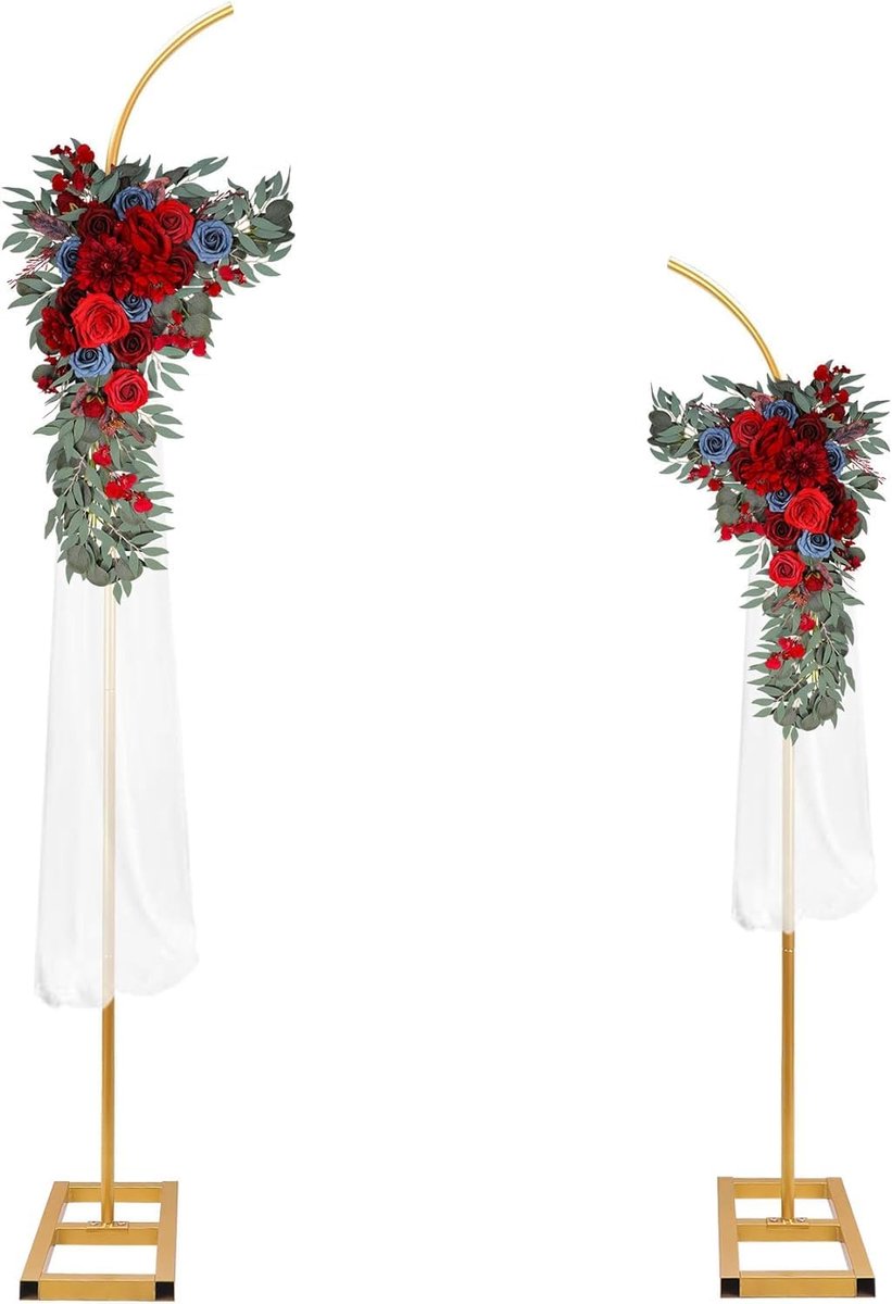 Bruiloftsboogset (1,9 m en 2,3 m) trouwboog, bruiloftsboog, frame, ballonboog, gebogen achtergrondframe, bruiloftsboog voor bruiloft, ceremonie, verjaardag, babyshower, achtergronddecoratie
