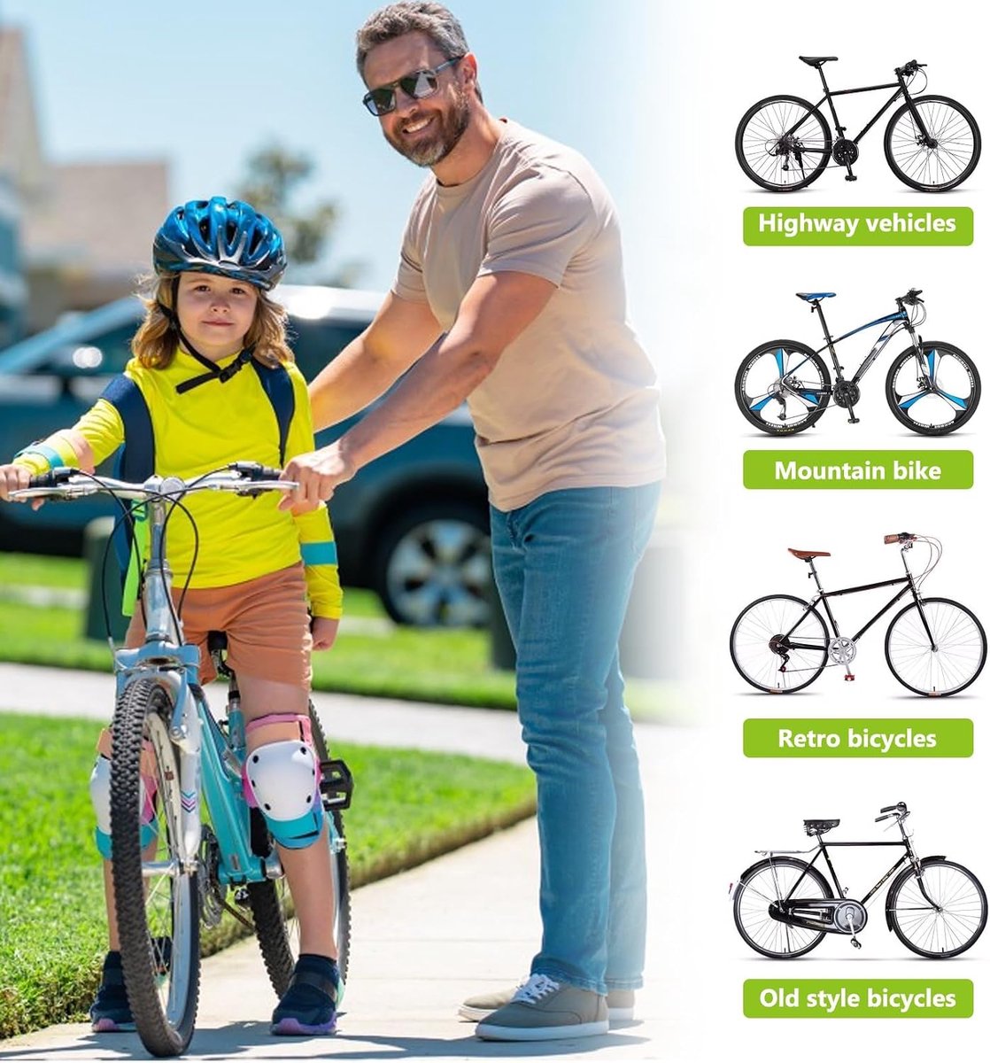 Kinderzitje voor de fiets, Kinderfietszitje, Kinderzitje voor de fiets vooraan met stuur en pedalen, Afneembaar kinderfietszitje voor mountainbike voor kinderen van 2 tot 6 jaar