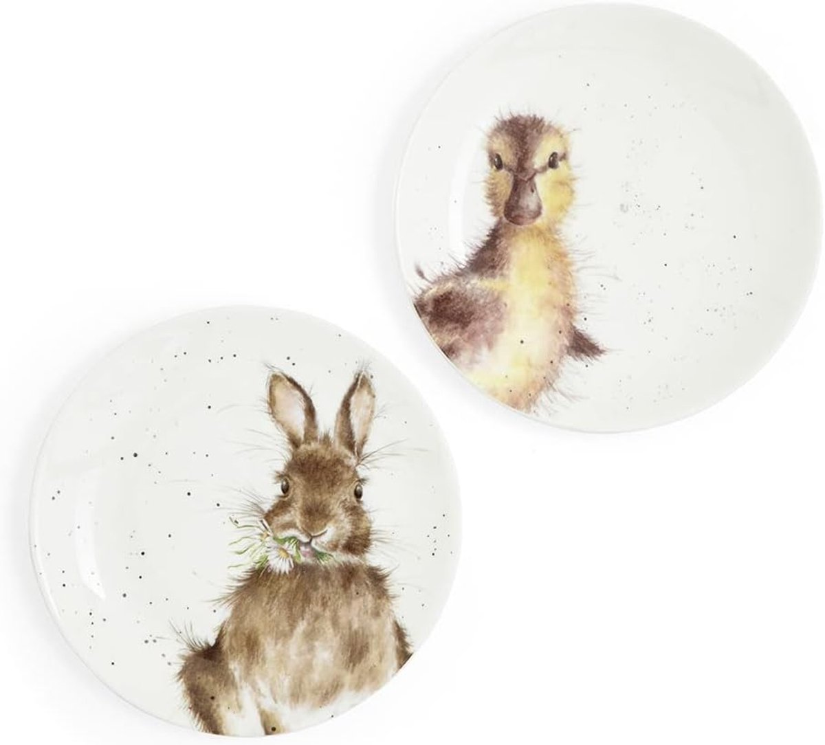 Home & Gifts Wrendale Coupe Borden Set van 2 (Bunny & Eendje), Veelkleurig (WND3994-XW)