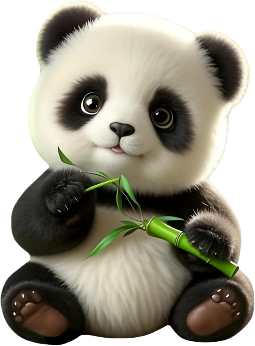 schattige panda met bamboe autostickers, waterdichte vinylbumperstickers en stickers voor voertuigen voor auto, SUV, motorfiets, laptop, bagage, koffer, koelkast, muur, deur, glanzend 14