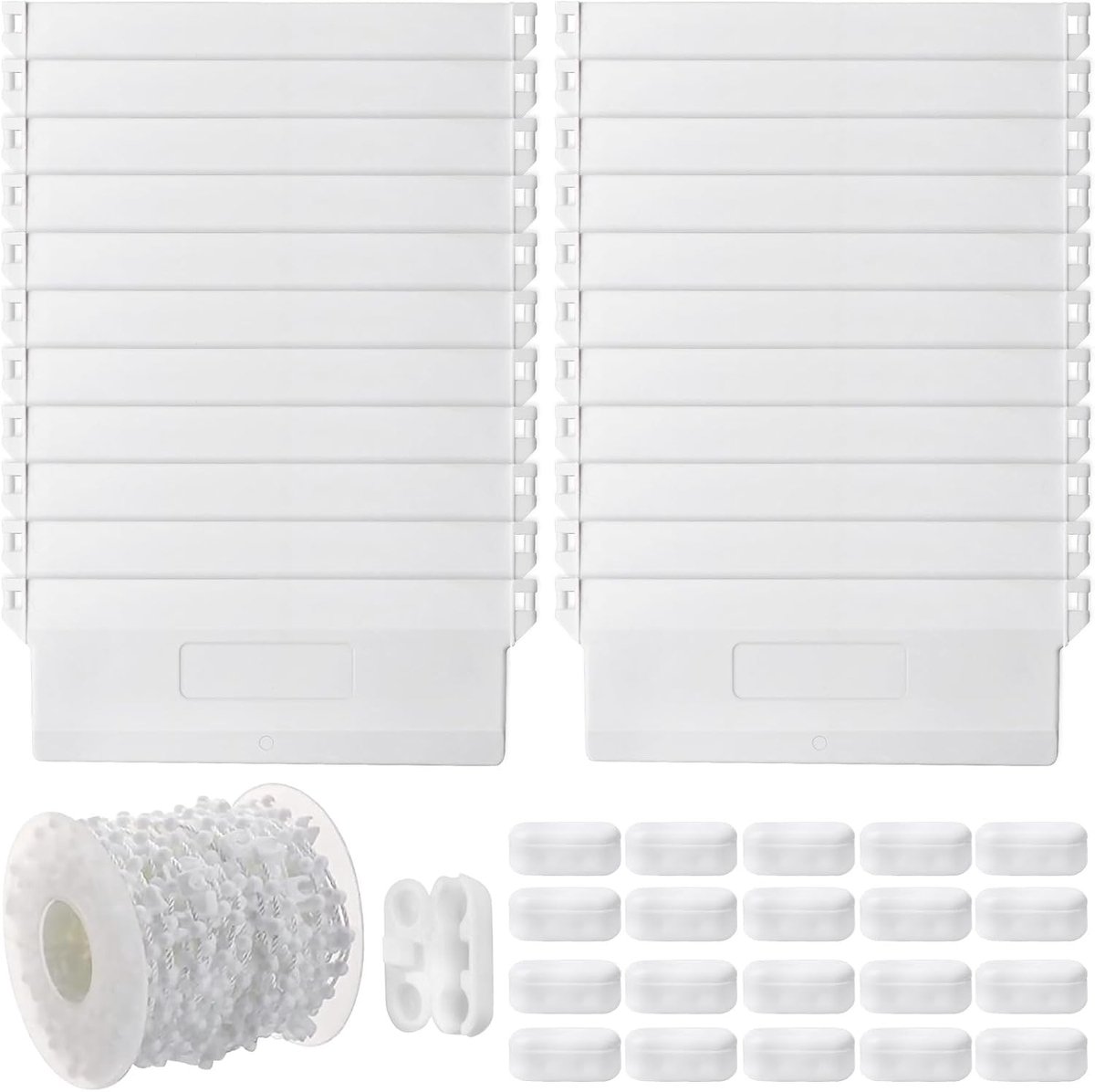 Omgoods - 20 Contragewichtpanelen voor Jaloezieën - Inclusief Witte Ketting 10 m