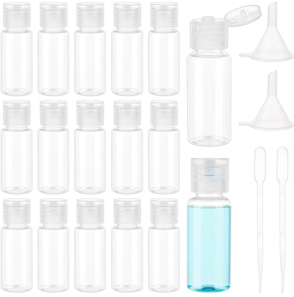 Omgoods - 50 Stuks Lege Plastic Monsterflesjes met Druppelaars - 30 ml Reisformaat
