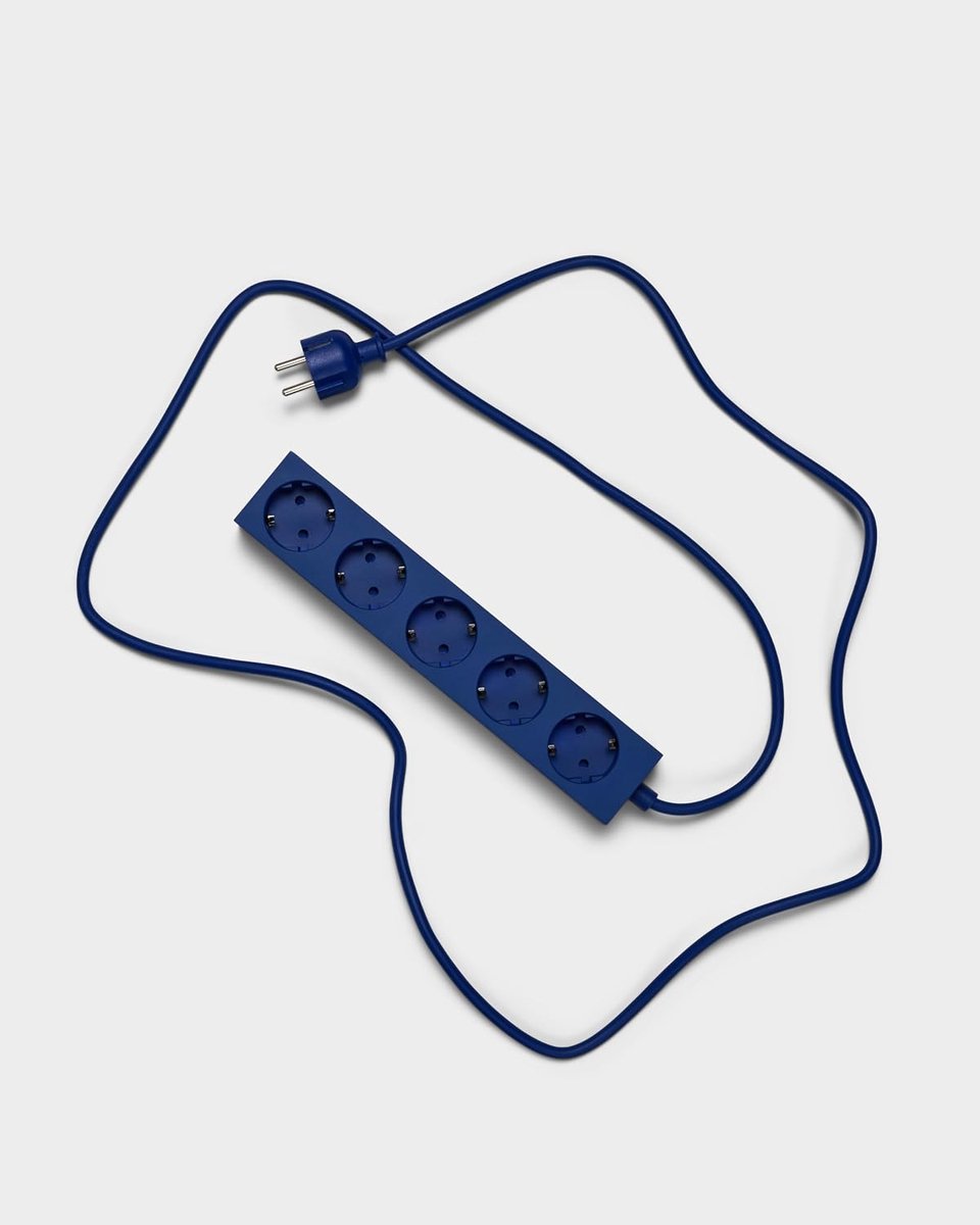 Power Bar 2 m stekkerdoos met magneetbodem, praktisch, stijlvol stopcontact met 5 magneetstopcontacten, 5-weg Power Strip 5-weg stopcontact