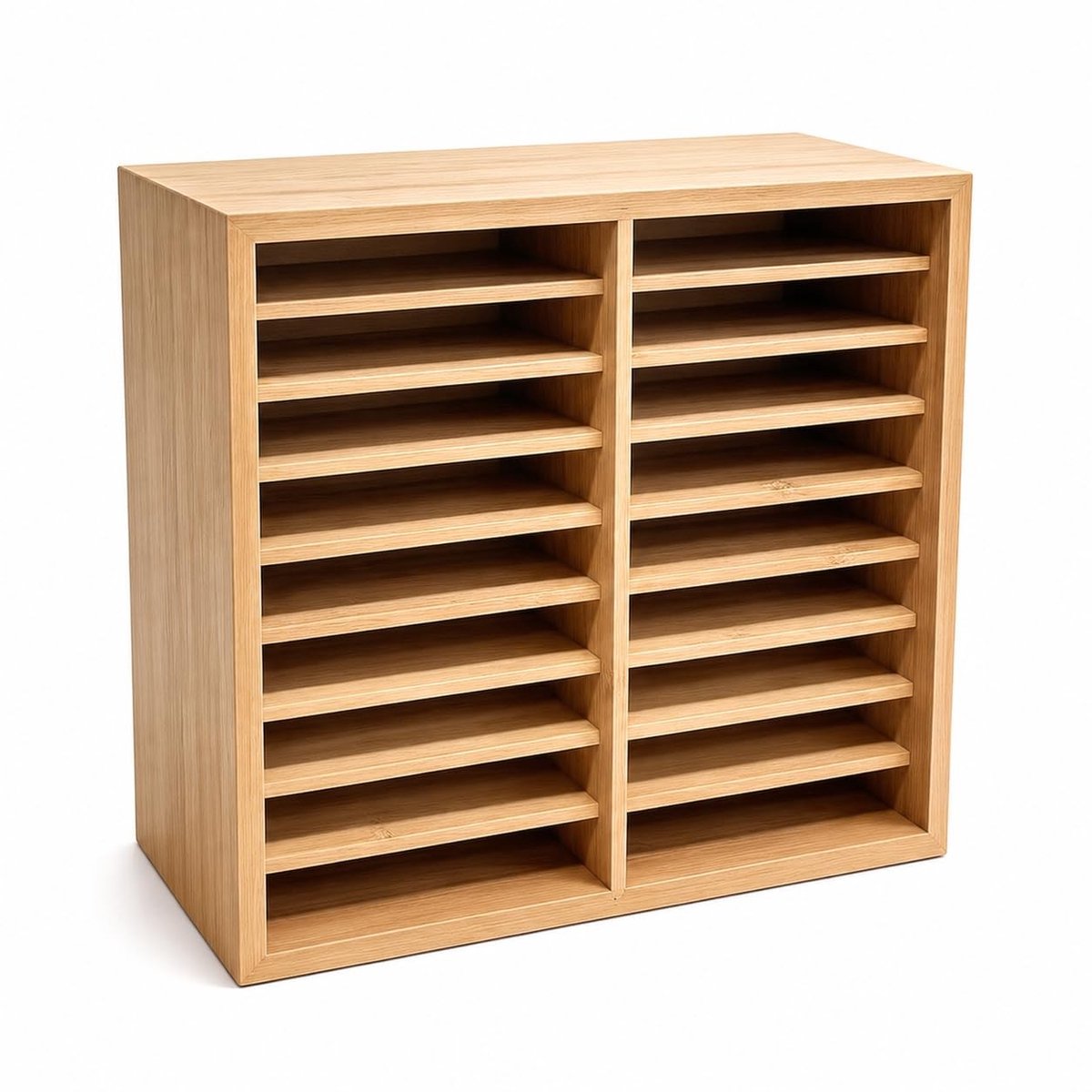 Omgoods - Bamboe Marker Organizer met 28 Compartimenten - Bureauorganizer voor Kunstenaars en Studenten