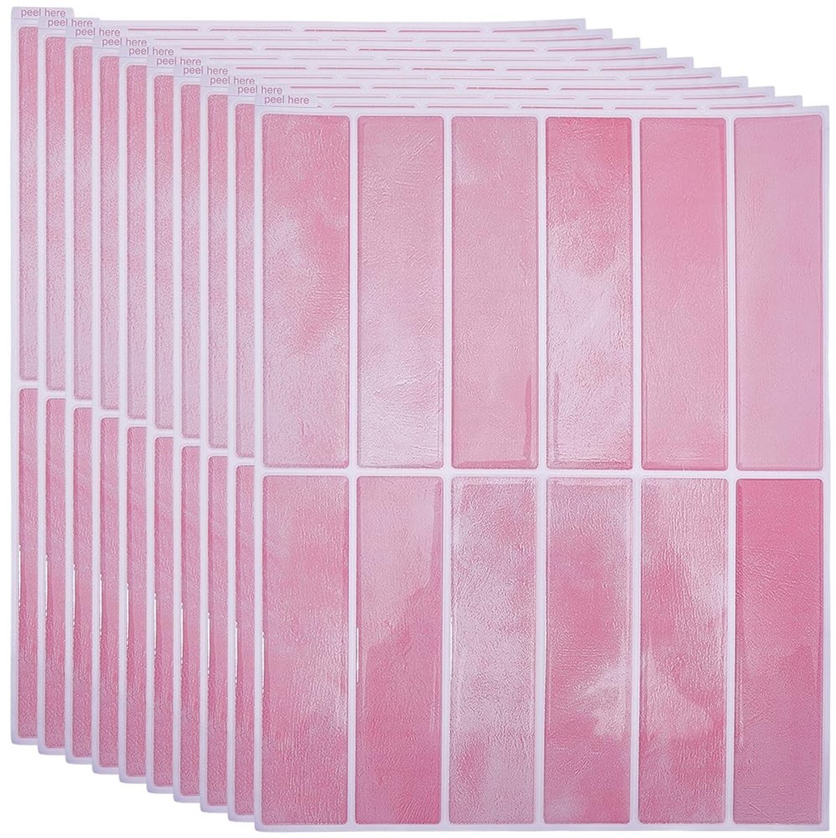 Omgoods - Set van 10 Roze Peeling Stick Tegels - Zelfklevende 3D Backsplash voor Keuken en Badkamer