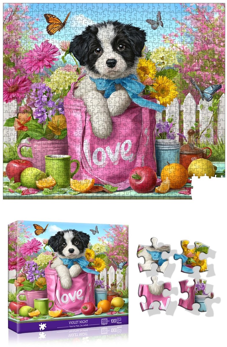 Omgoods - Puzzel van 1000 Stukken - Puppyliefde - Grappige Uitdaging voor Gezinnen