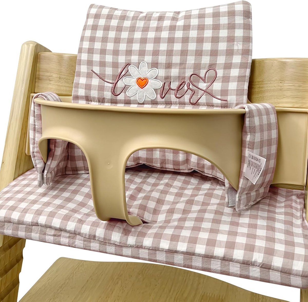 Zitkussen voor Stokke Tripp Trapp hoge stoel: zacht en comfortabel kinderstoelkussen, gelamineerde coating, zitkussen set geschikt voor Stokke Tripp Trapp (klein madeliefje)