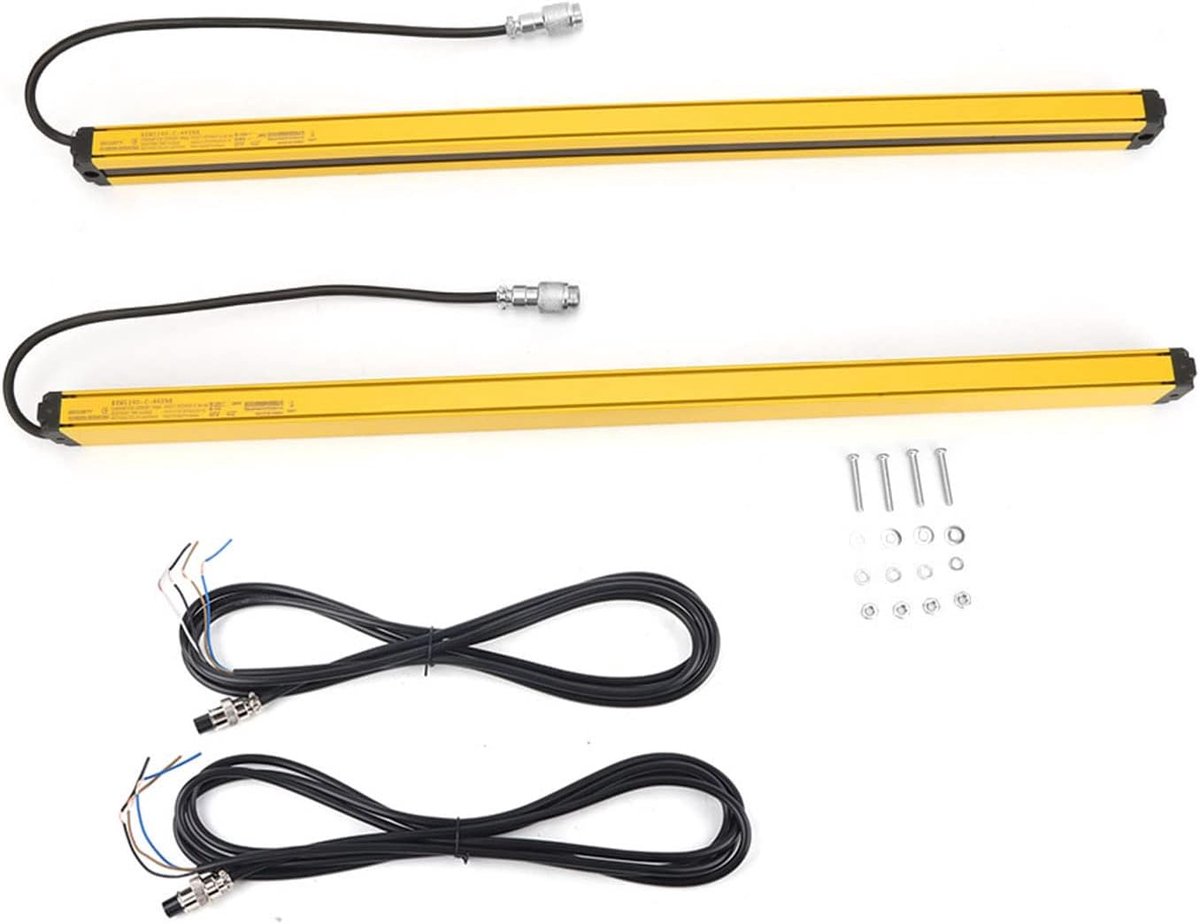 Veiligheidslichtgordijnsensoren, Hoge Kwaliteit A-serie Lichtgordijnsensorschakelaar Veiligheidslichtrooster Beveiligingsapparaat DC10-30V(12 Beams（BEM1240-C-440NB）)
