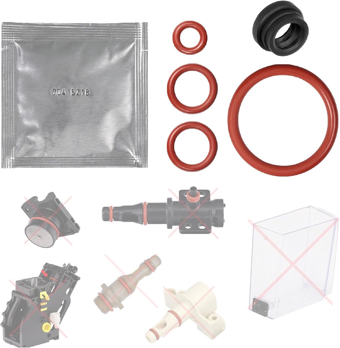 onderhoudsset, afdichting, pakking, voor zetgroep, steunklep, waterreservoir, compatibel met Philips Saeco Gaggia Spidem Set-27