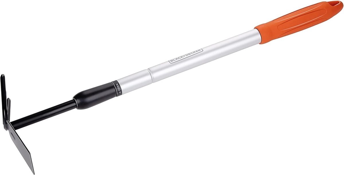 BLACK+DECKER Cultivator - tuinhark en hak - in lengte verstelbaar 66-101 cm - cultiveren en onkruid wieden - kop van koolstofstaal