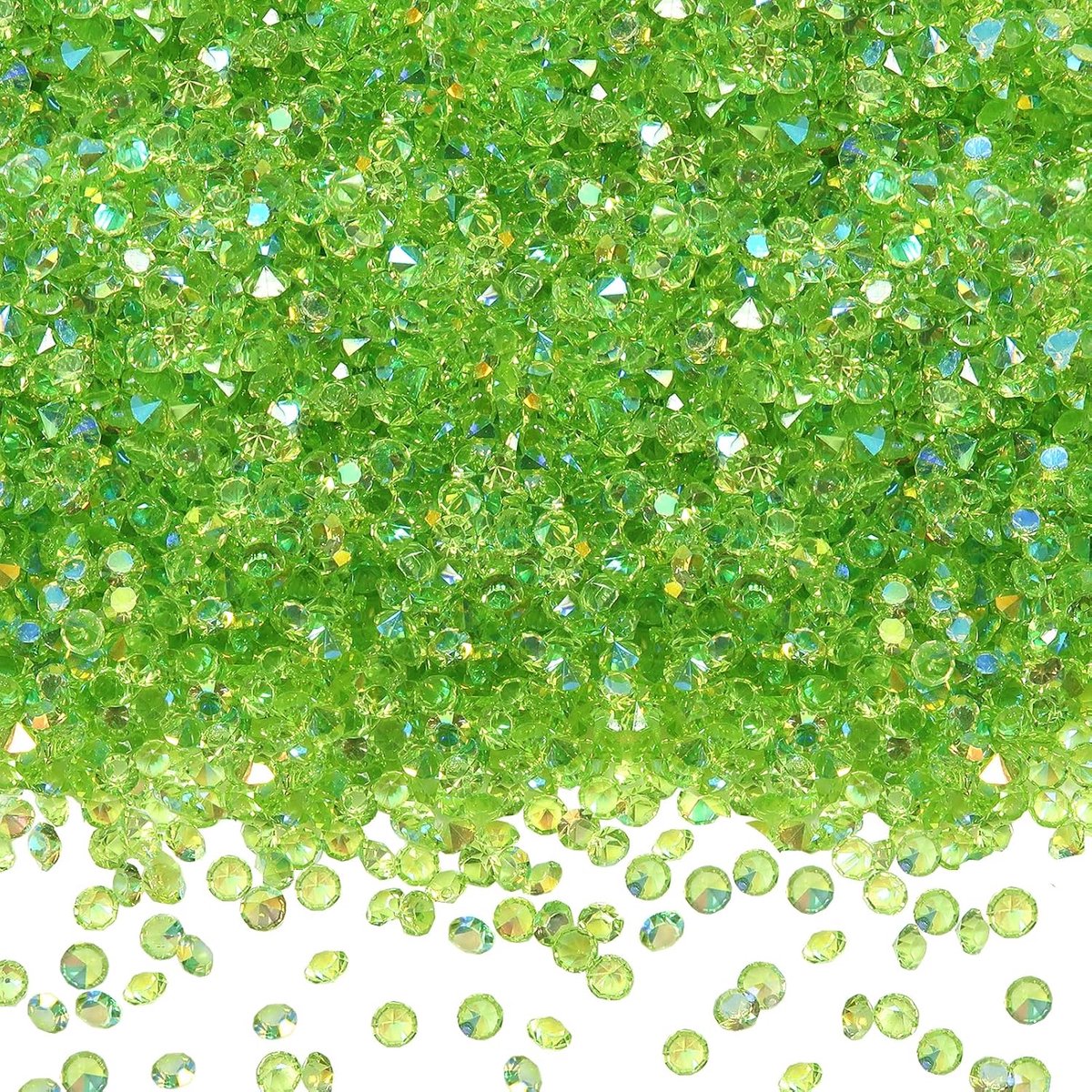 12000 stuks 3 mm AB lichtgroene acryl kristallen decoratieve diamanten tafelstrooier confetti heldere strass-steentjes voor tafeldecoratie bruiloft bruid decoratie vaaskralen