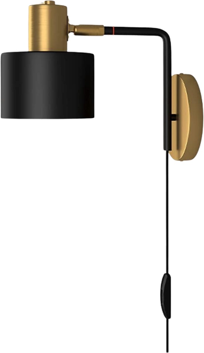 Zavio® Wandlamp Binnen met Snoer - Wandlamp met Stekker voor Binnen - met Dimbare Schakelaar