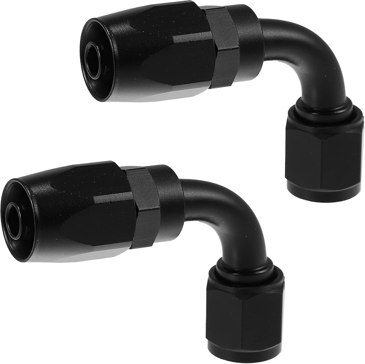 AUTOHAUX 2 stuks 6AN-bus voor autobrandstof, draaibaar, slang, adapter, 90 graden, AN6