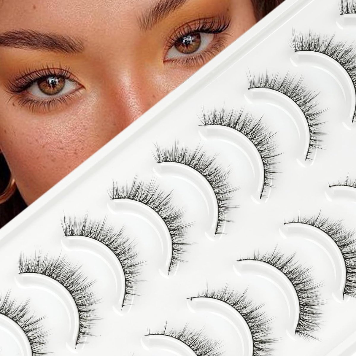 Lashes Wispy False Eyelashes-3D Effect 10 Paris Eyelashes Strip Soft and Reusable Short Lashes by Obeyalash (3D-FR105)