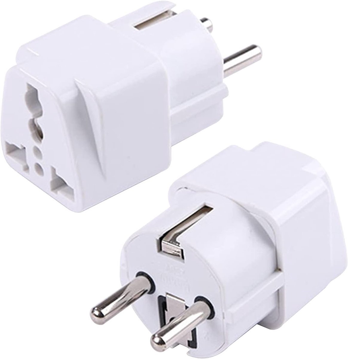 naar VS/VK/AU Stopcontacten Converter, 250V 2500W AC Reisstekkerdoosadapter, Europese Landen Opladen Universele Stekker/Stopcontact Converter Adapter (Wit)