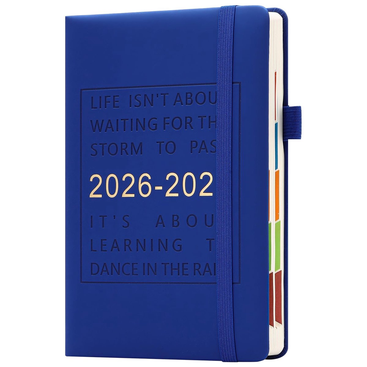 Omgoods- Agenda 2026 - A5 pagina per dag - Middenjaar Planner - Hardcover - Kleurrijke maandtabbladen - Draagbaar en stevig