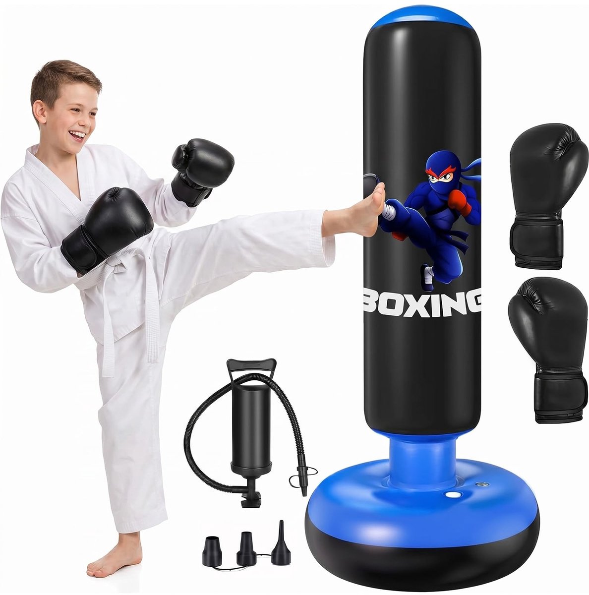 Omgoods - Kinderen Bokszak 160 cm met Bokshandschoenen en Pomp