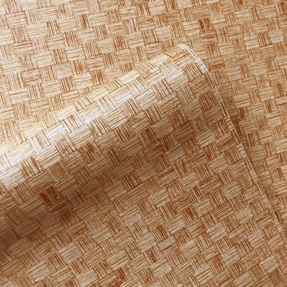 Behang bamboe wevend effect behang waterdicht verwijderbaar vinyl contactpapierrol voor keuken, woonkamer poem, studeerkamer, gemakkelijk schoon te maken (Bamboo geweven, 10 m