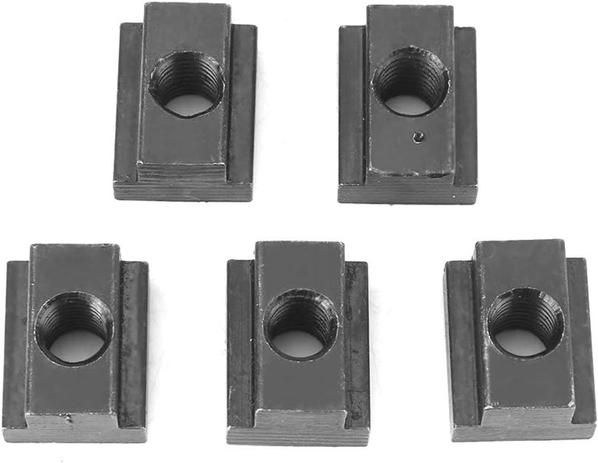 5 stuks M8 T-sleufstenen, zwart, T-sleufmoeren M10 schroefdraad T-sleufmoeren voor machines, gereedschapstafel (M8)