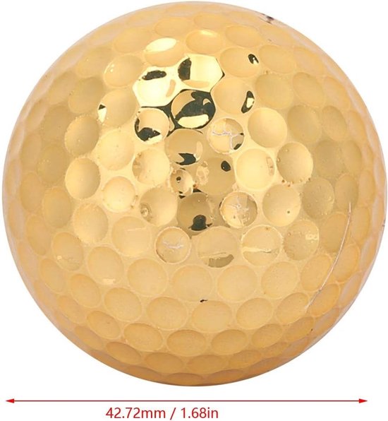 Exquisite Gold Plated Training Ball Set - 3 Pcs Gold Rubber Golf Balls - Portable Golf Ball Equipment voor Outdoor Oefening en Sport van Merkloos — afbeelding 2