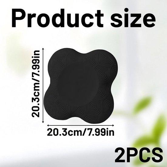 Kniekussens 2 stuks - Dikke 20mm ergonomische kniemat - Zwart PU schuim - Comfort kussen voor knieën, ellebogen en hoofd - Ideaal voor yoga, pilates, tuinieren en badtijd — afbeelding 3