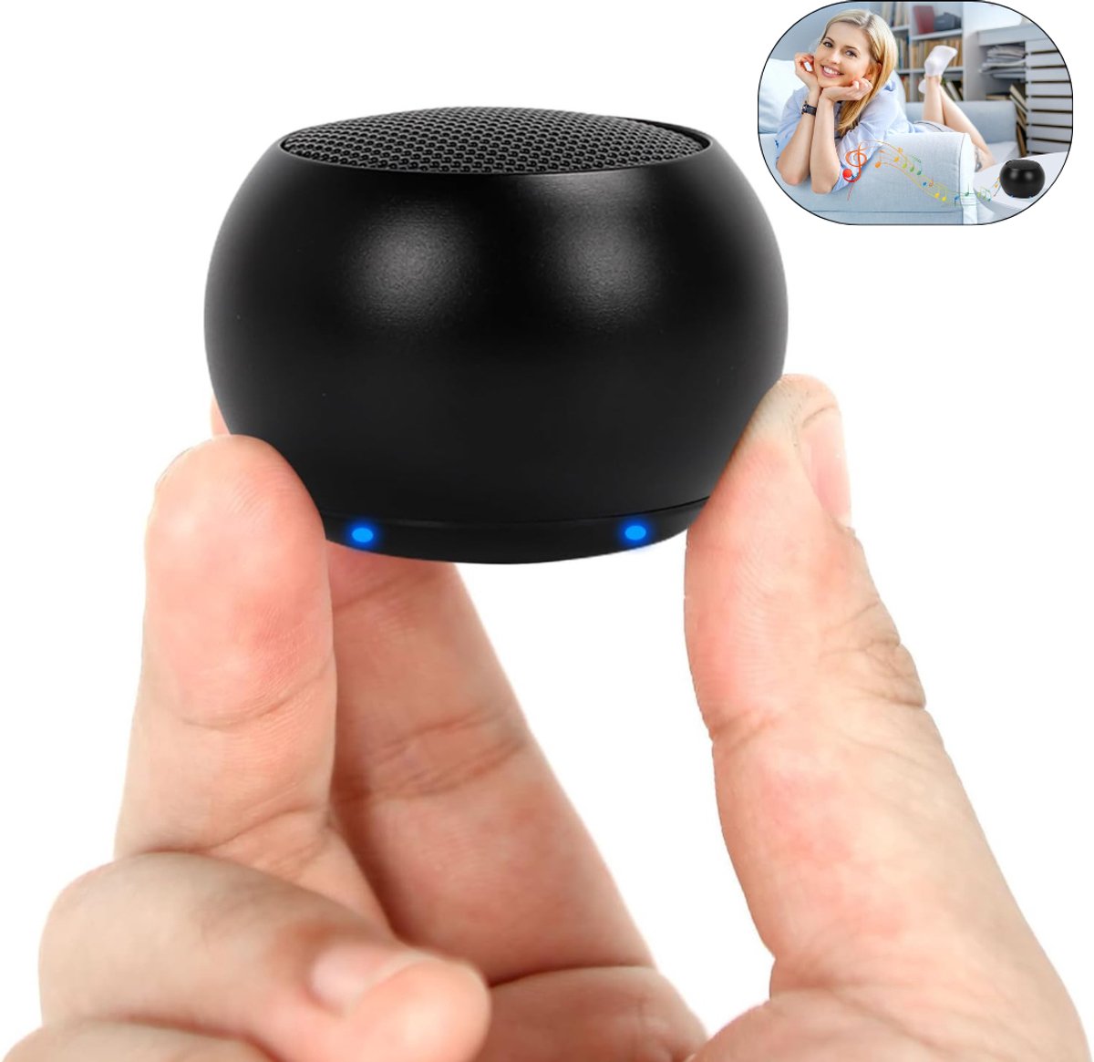 CRLYN®Mini Bluetooth Speaker - Draagbare Audio - Muziek Onderweg - Zwart