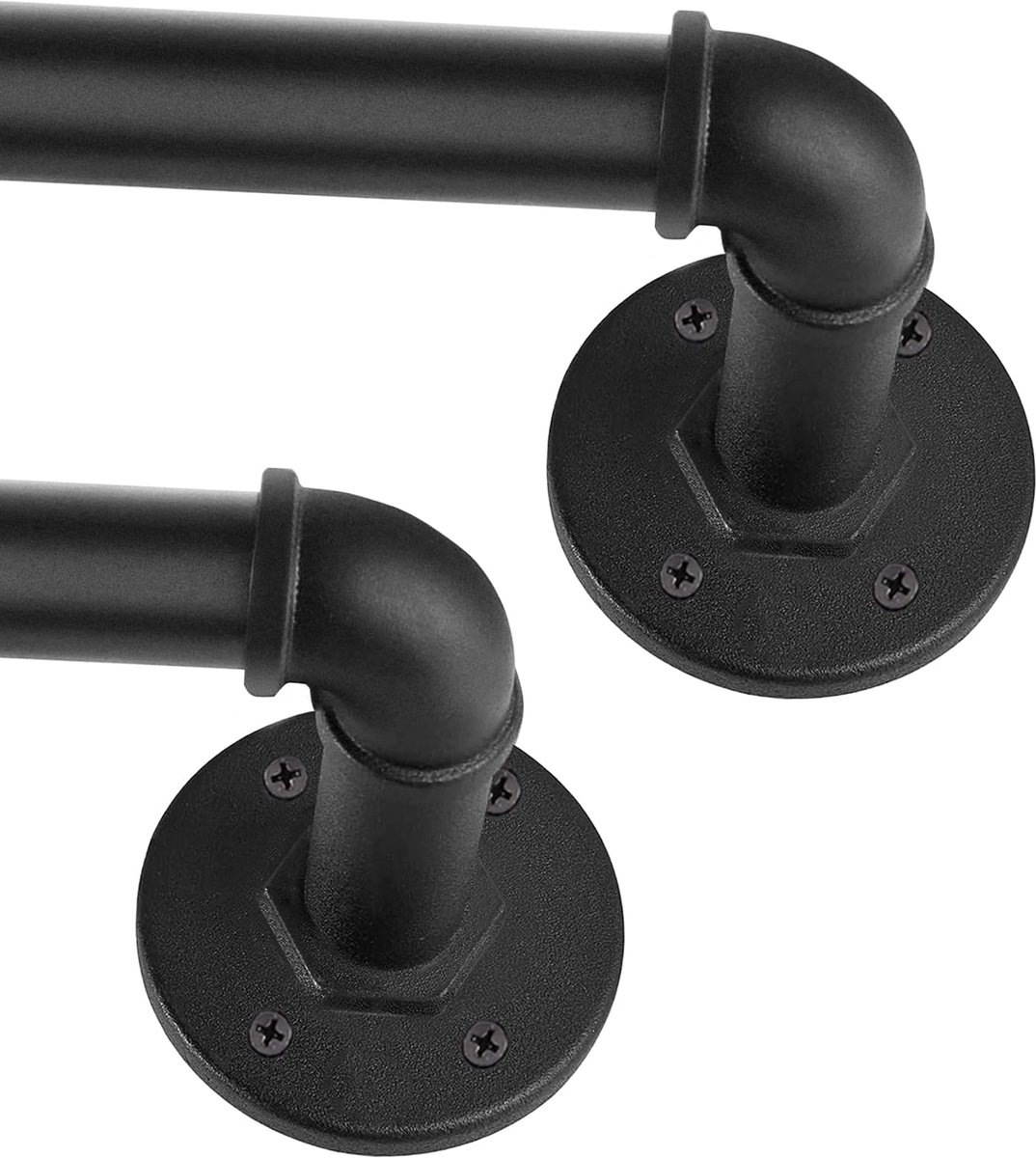 gordijnroede verstelbaar 88-188cm, zwarte gordijnroede voor ooggordijnen, metalen uitschuifbare verduisteringsgordijnroede. ((88-188cm) x 2PACK)