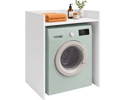 Wasmachinekast - wit - 66x97x61 cm - met opbergruimte