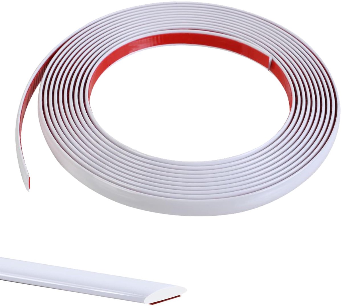5 m decoratieve sierlijst, zelfklevend, behangrand, tegels, spiegel, muur, plafond, kast, afwerkingsstrip, pvc, afdichtingstape, wanddecoratie, 13 mm, wit