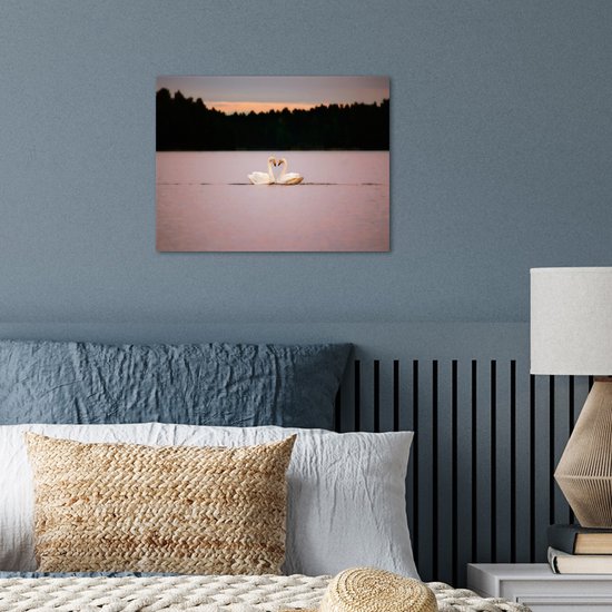 Poster Cygnes - Water - Arbres - 40x30 cm