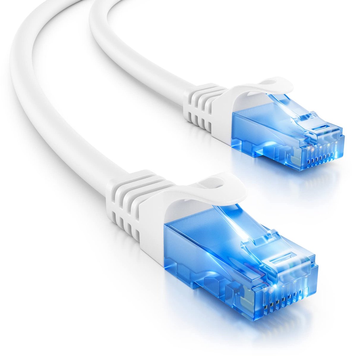deleyCON 7,5m CAT.6 Ethernet Gigabit LAN Netwerkkabel RJ45 CAT6 Kabel Patchkabel Compatibel met CAT.5 CAT.5e CAT.6a Cat.7 - Wit