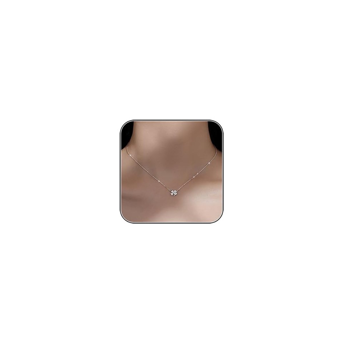 Ketting Dames Met Klavertje Vier Hanger, Verstelbare Lengte Van 40 tot 60 CM, Duurzame En Stevige Ketting Als Geluksbrenger