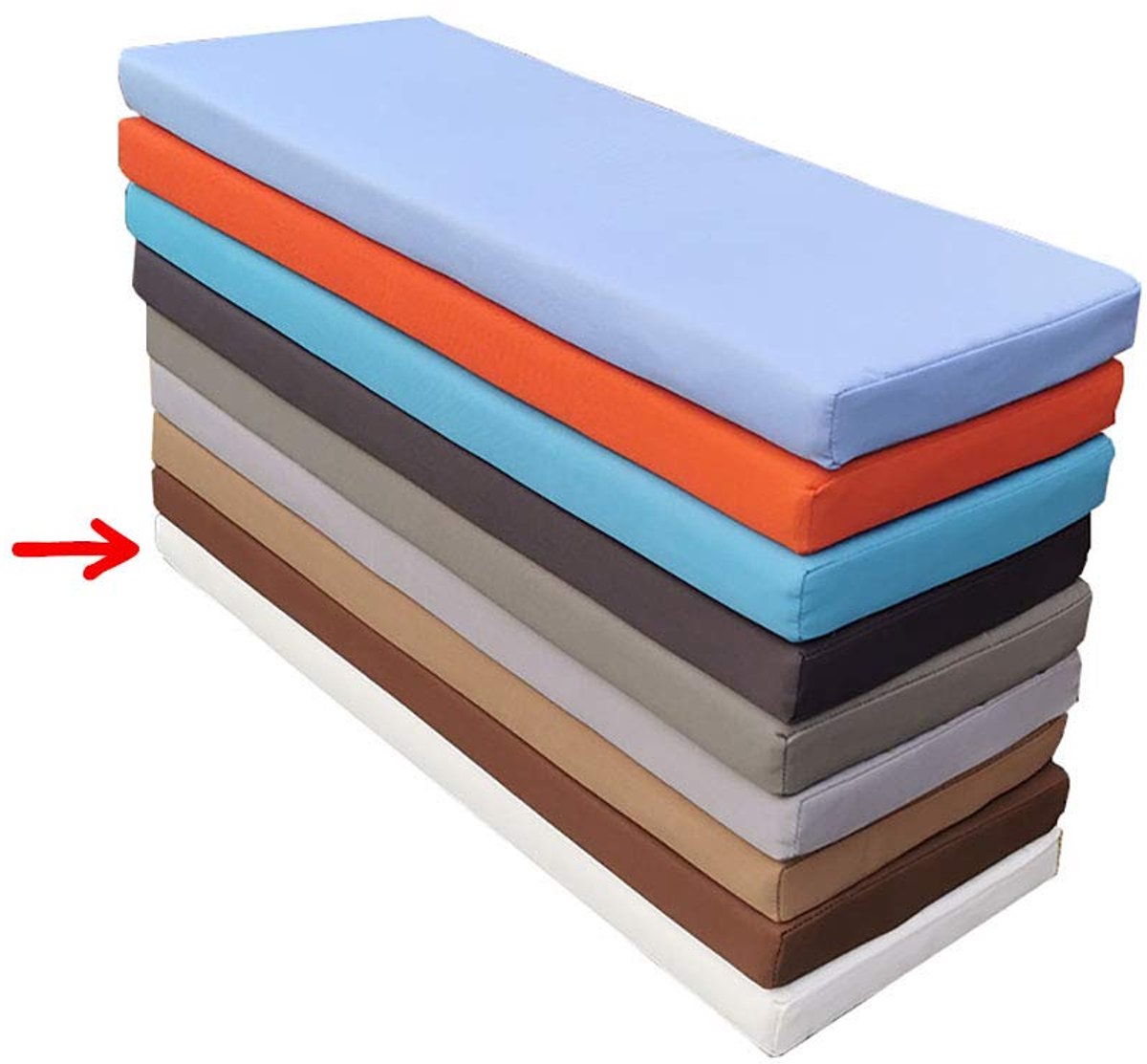 meubilair outdoor kussen, dikke bekleding gewatteerd kussen vloerkussen, bankkussen antislip rechthoek bankkussen-wit 150×30×5cm (59×12×2in)