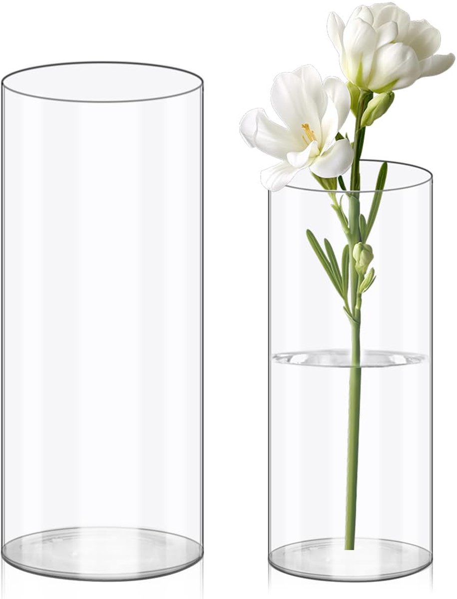 Vaas onbreekbare kunststof cilindervaas voor bloemstukken, bruiloftsstukken, doe-het-zelvers