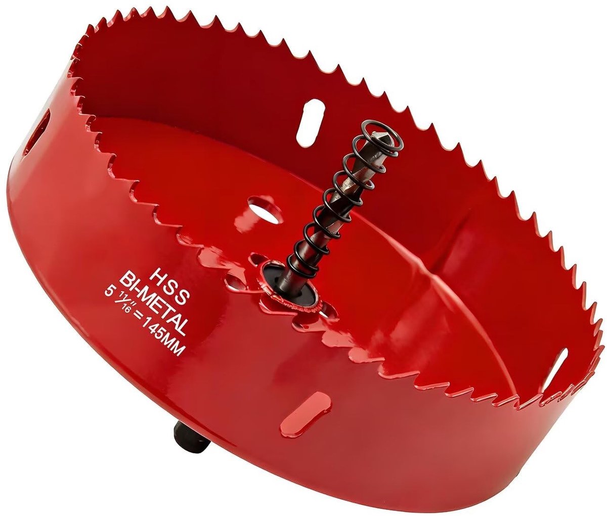 Dailygoods- Gatenzaag 145mm - Gatenboorset - Gatzaag voor Aluminium/Hout/PVC - 1 Boor - 1 Mechanische Veer - HSS Materiaal - Kroonzaag
