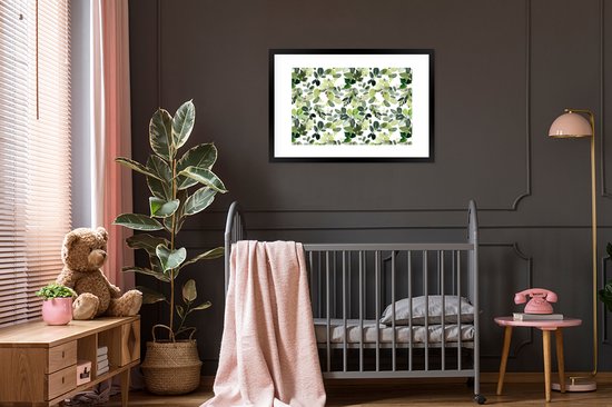 Cadre photo avec affiche - Noël - Plantes - Gui - 90x60 cm - Cadre pour affiche - Décorations de Noël - Décoration de Noël pour l'intérieur - Noël