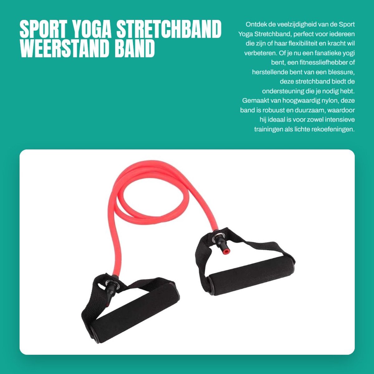 Dailygoods- Stretchband Robuust en Duurzaam - Weerstandsbanden - Fitness Elastiek - Theraband - Stretchband Fitness - 2 Lussen voor Gemakkelijk Gebruik - Weerstandsband