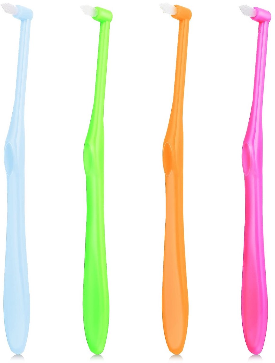 Dailygoods - Ouligay Tuft tandenborstels, getuft tandenborstel, zachte borsteltandenborstel, interspace tuft, tandenborstel voor orthodontische tandenbeugels en bruggen, detailreiniging, 4 stuks