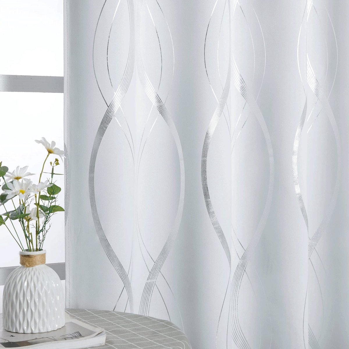 Dailygoods- Verduisteringsgordijnen met inslagringen - Gordijnset 2 stuks - Hoogte 220 cm - Breedte 140 cm - Modern design - Ondoorzichtig - Gordijnen