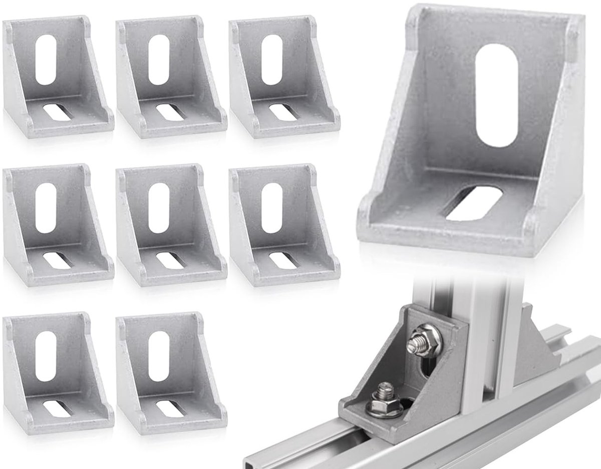 Dailygoods- Hoekverbinding 90 Graden - 8 Stuks - Aluminium Profiel - Bevestigingsmateriaal - Hoogwaardig - Duurzaam 6 mm - Hoekbevestiging