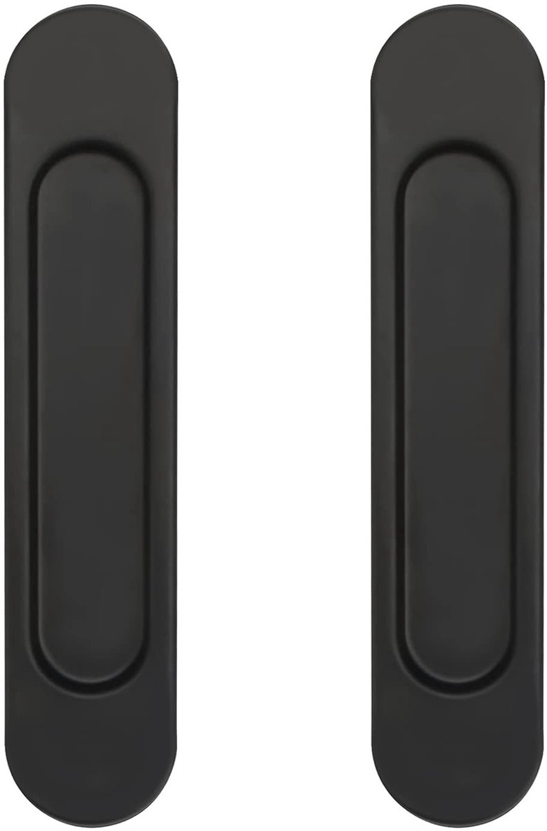 Dailygoods- Deurgreep 2 Stuks - Zelfklevende Schuifdeurgreep - Zwart - Aluminiumlegering - 14,8 cm - Hoogwaardig en Duurzaam - Schuifdeurklink