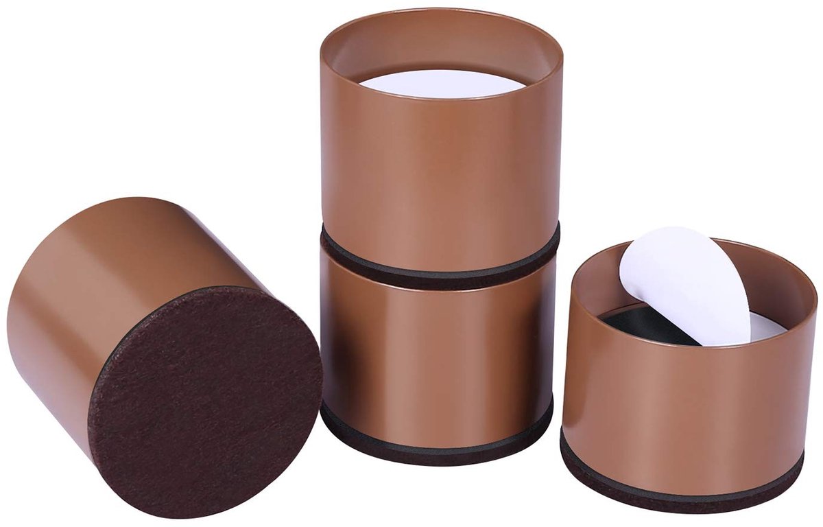 Dailygoods- Bedverhogers zware ondersteuning - Meubelverhogers 5 cm - Set van 4 - Bodemkussen beschermers - Massief staal - Voor meubels en vloeren