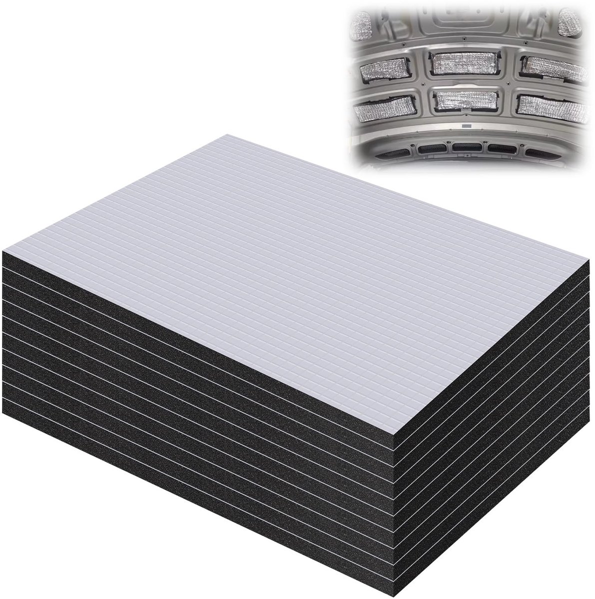 Dailygoods- Isolatiemat Zelfklevend - Geluidsisolatiemat - Isolatiemat Auto - Aluminium Butyl Isolatiemat - Vervangende Isolatie - 25 x 18 cm - Geluidsisolatie